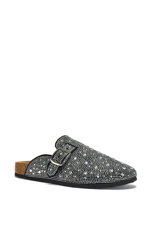 HUCKLEBERRY-BLACK RHINESTONE CLOG