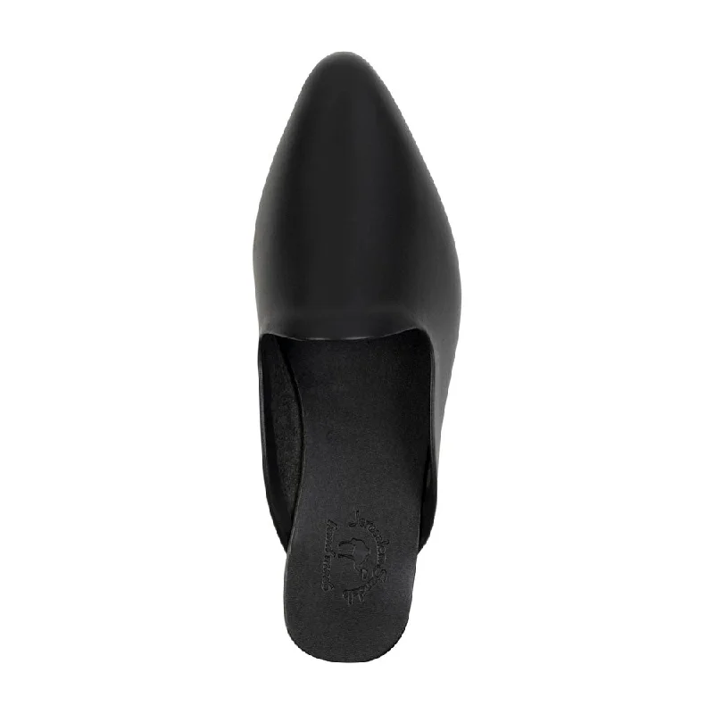 Nihi -  Pointed Toe Leather Mule | Black