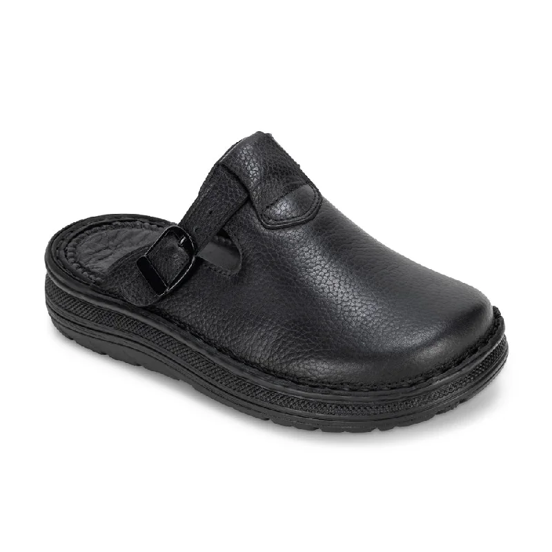 Sawyer - Leather Clog-Toe Sandal | Black