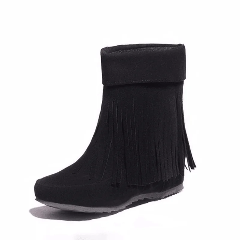 US Size 5-12 Women Suede Boot Outdoor Casual Fashion Tassels Comfortable Short Boots