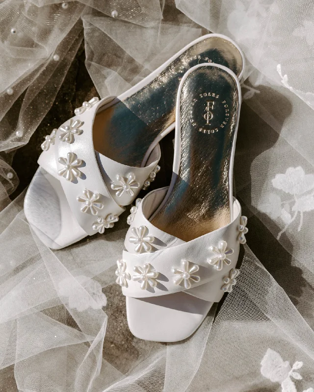 BLOOM FLATS - IVORY PEARL EMBELLISHED FLATS