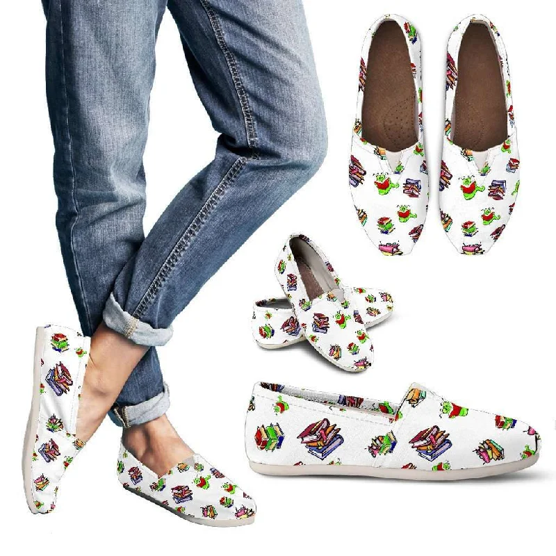 Bookworm Pattern Casual Women Shoes