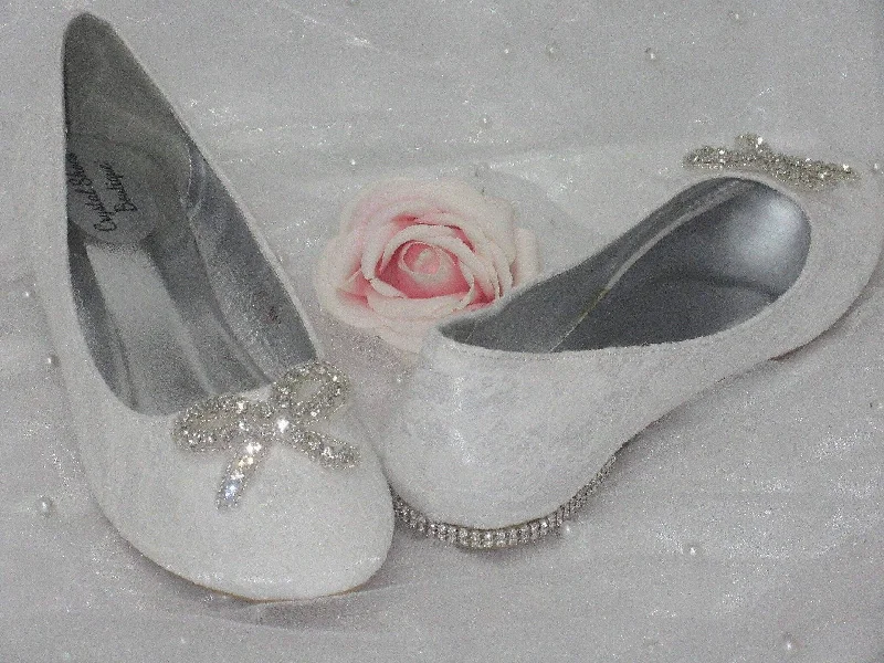 Bridal Wedding Custom Flat Shoes/ White Lace Wedding Shoes/ Wedding Flats/ Embellished Wedding Shoes.