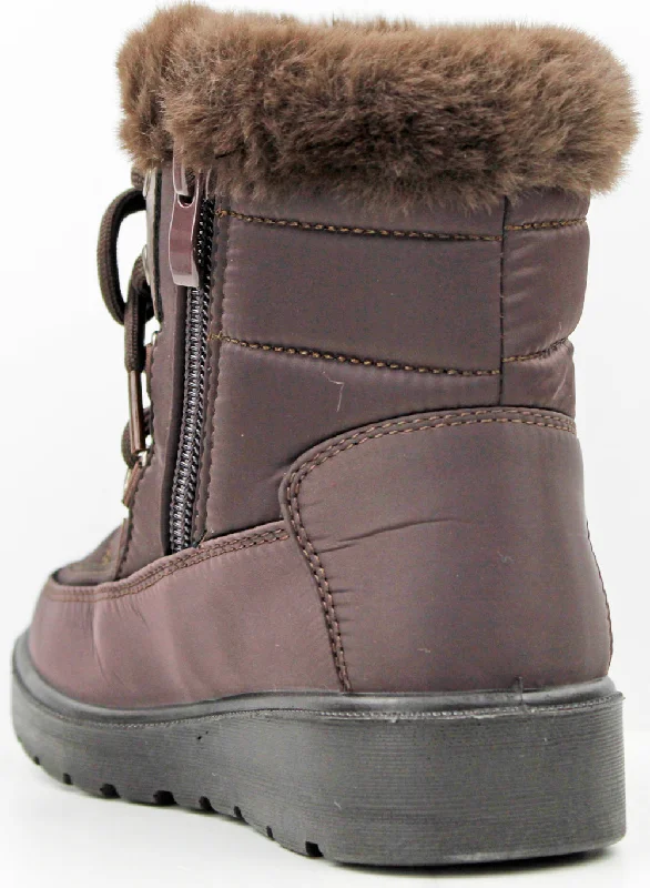 Coleen 8K Girls Insulated Fur Lined Lace Up Rain/Snow Boot