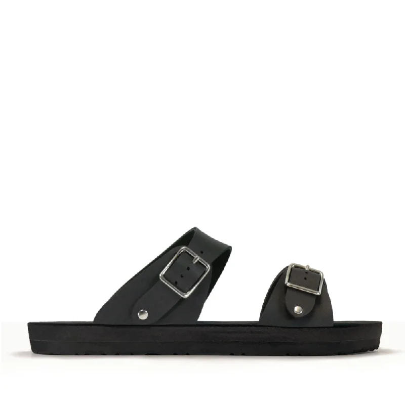 Flat Buckle Toe Mule