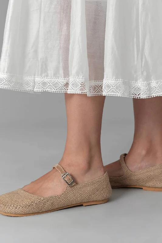 Freda Linen Flats, Beige