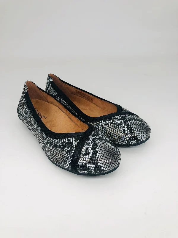 Grey/Black Snake Print Ballet Flat