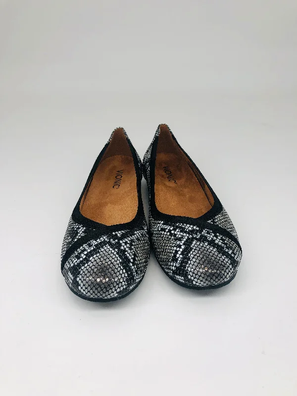 Grey/Black Snake Print Ballet Flat