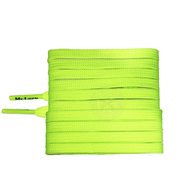 Mr Lacy Runnies Flat - Neon Lime Yellow Shoelaces [120cm]