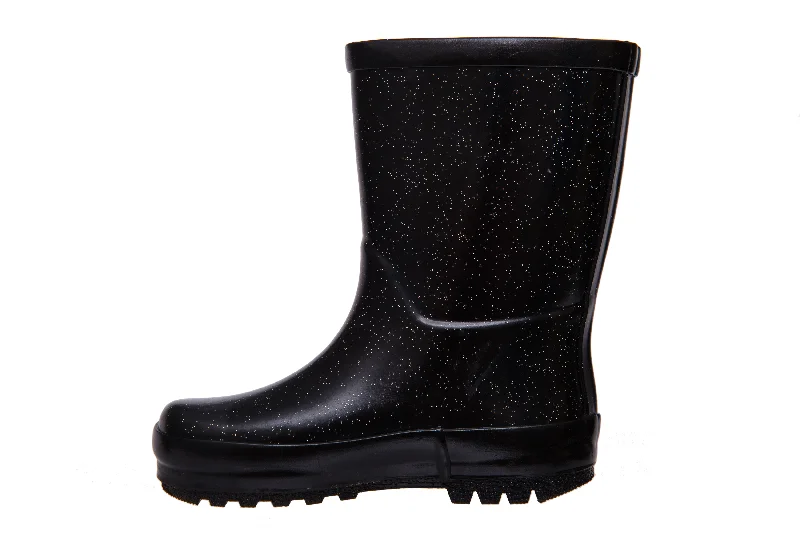 Rain Boots - Glitter - Black