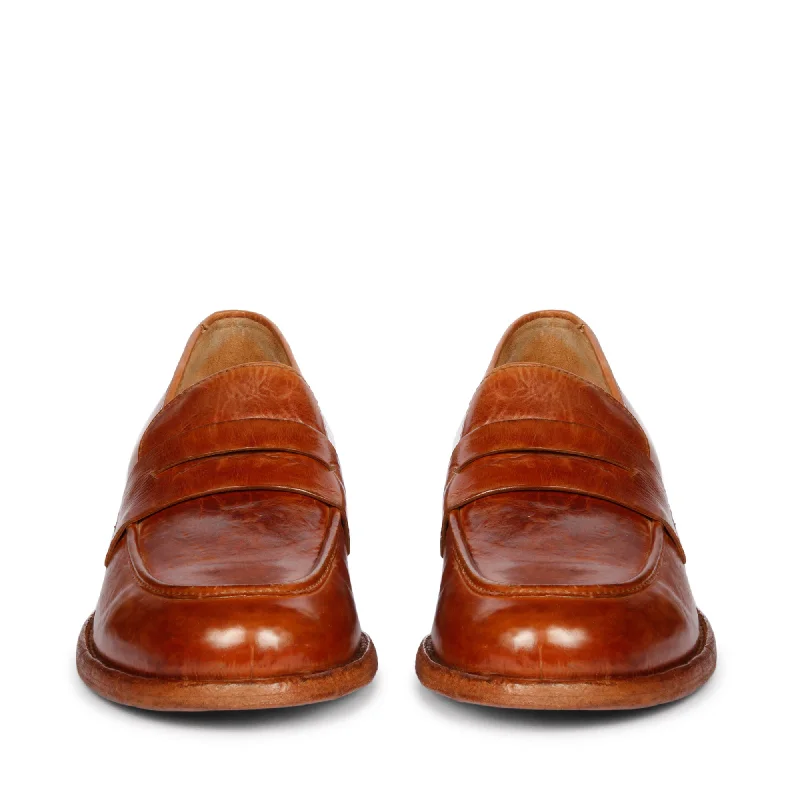 Saint Micola Cognac Leather Moccasins