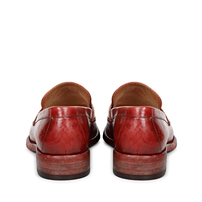 Saint Micola Red Leather Moccasins