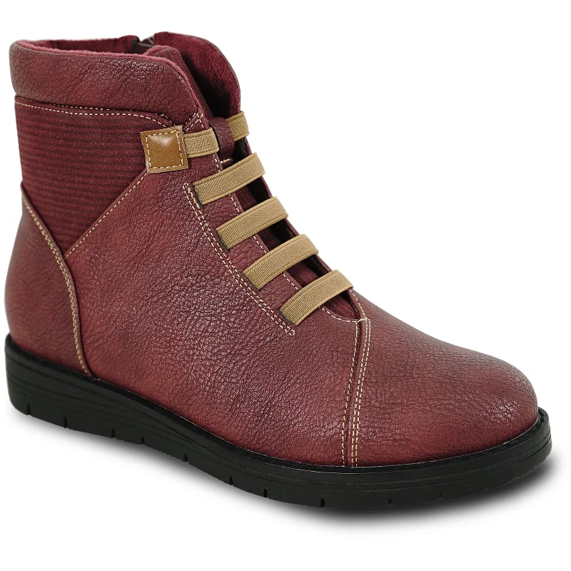 VANGELO Women Boot OY4401 Ankle Casual Boot Burgundy