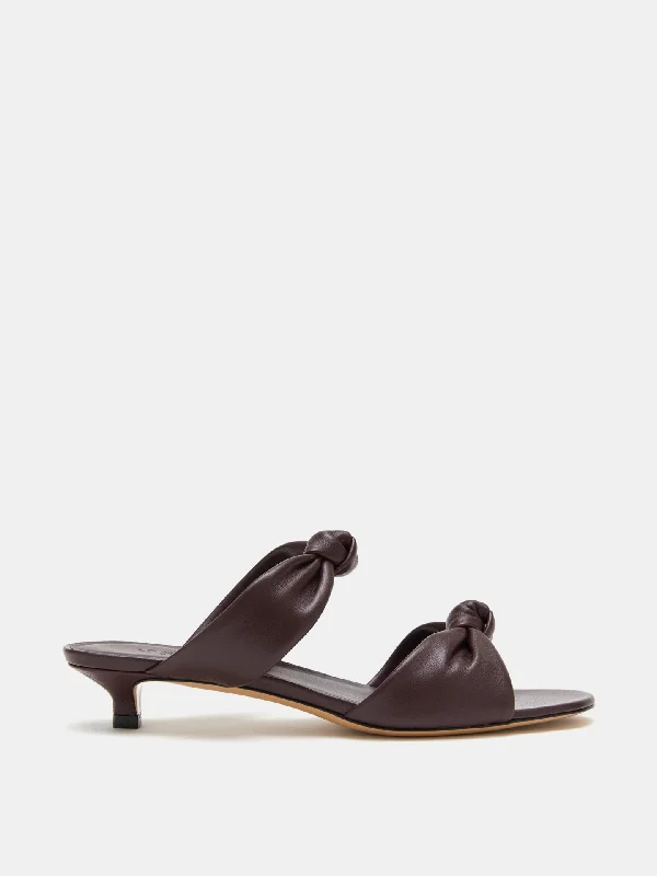 Knot Sandal Kitten Heel / Bordeaux Leather