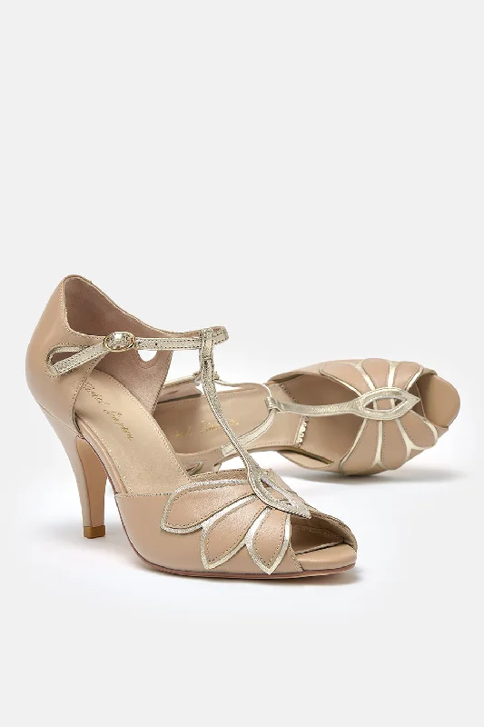 Mimosa Blush Leather T-bar Shoes