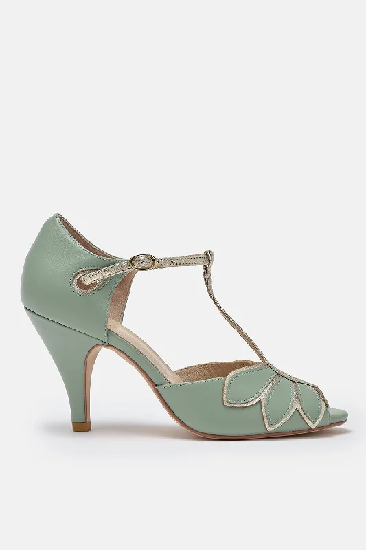 Mimosa Mint Leather T-bar Shoes