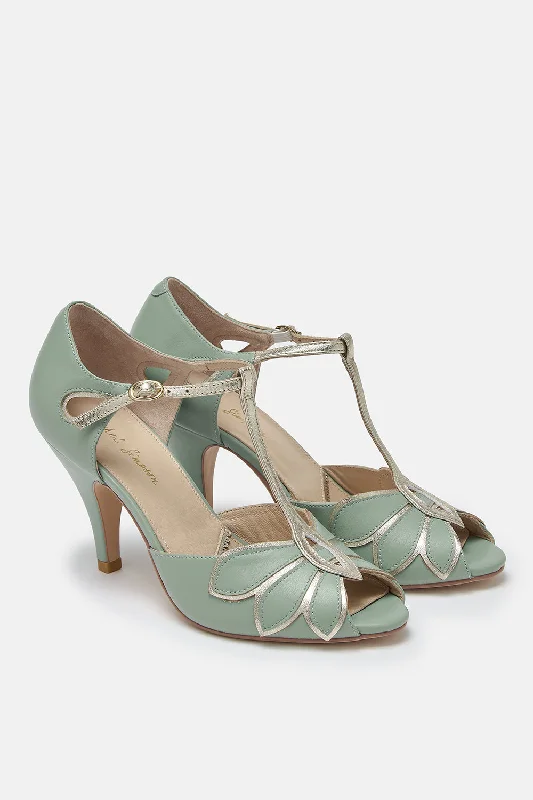 Mimosa Mint Leather T-bar Shoes