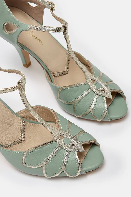 Mimosa Mint Leather T-bar Shoes