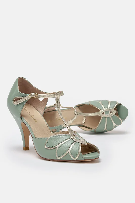 Mimosa Mint Leather T-bar Shoes