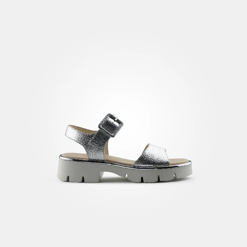 Paul Green Silver Leather Sandals