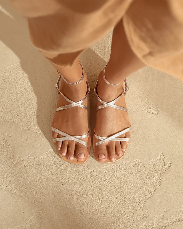 Platinum Leather Sandals