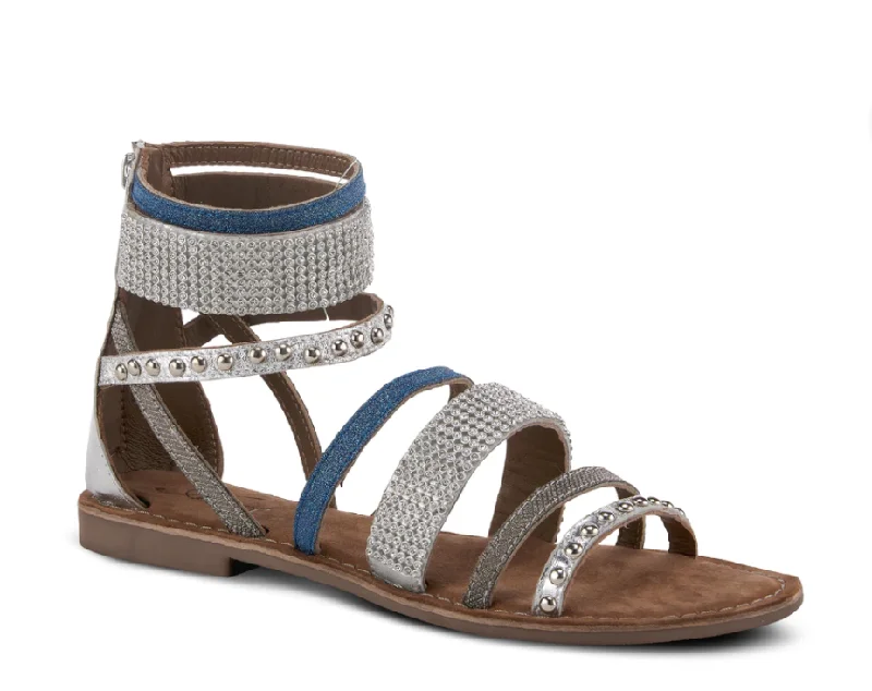 Azura BELALIA - SLM Silver Multi Leather SlingBack Sandals