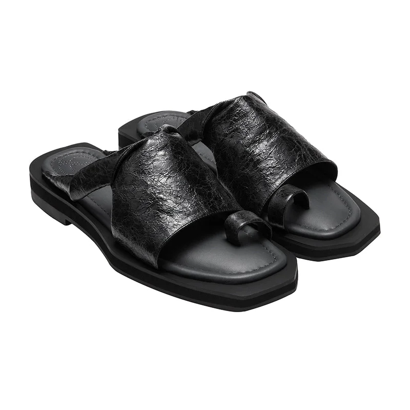 Thick-soled Leather Sandals