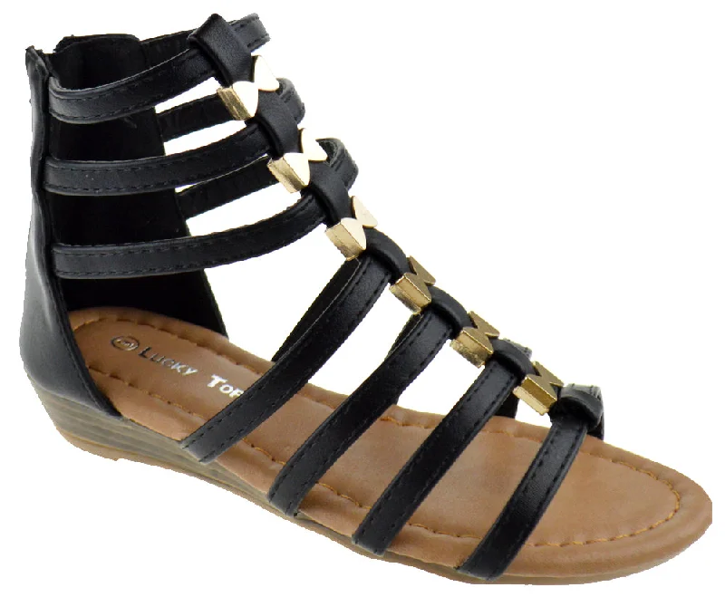 Avery-1K Girl's Gladiator Wedge Sandals