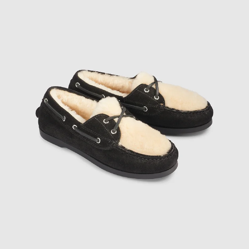 Womens Hampton Shearling Boat Shoe