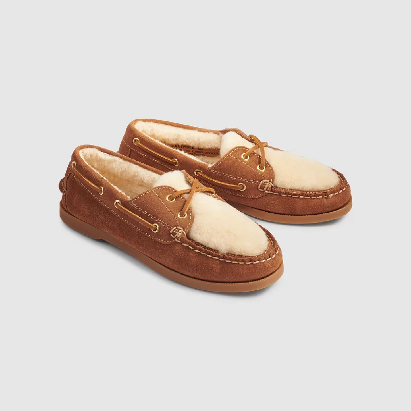 Womens Hampton Shearling Boat Shoe