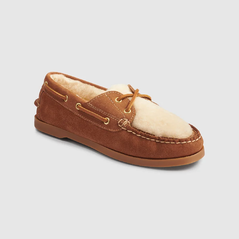 Womens Hampton Shearling Boat Shoe