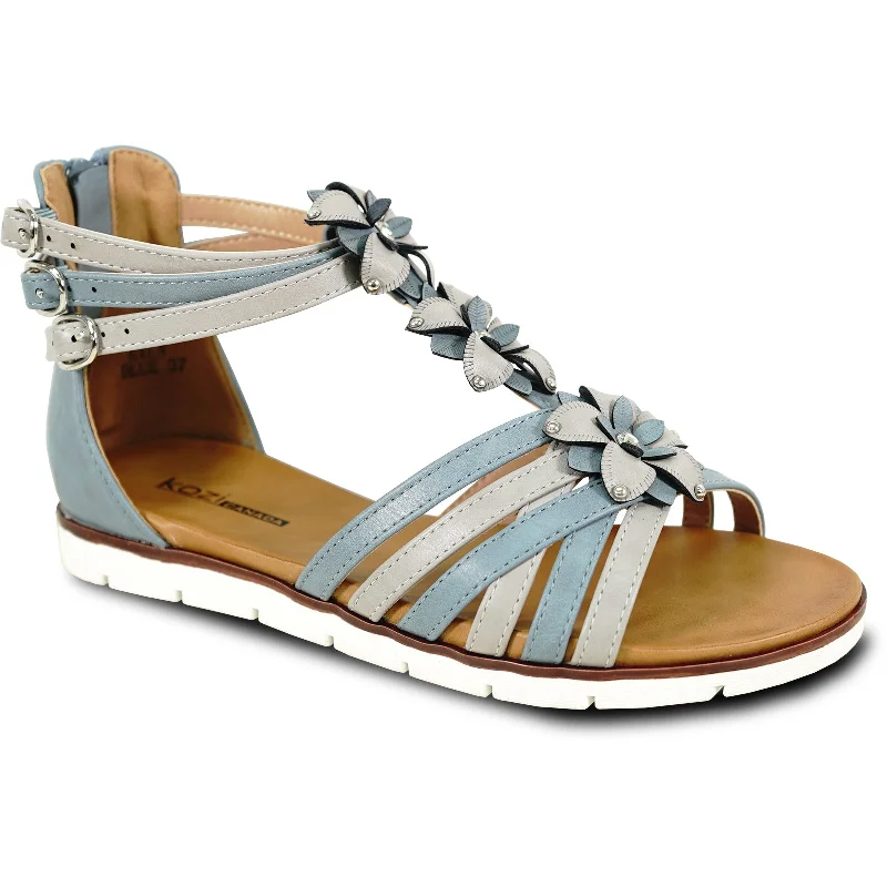 KOZI Women Sandal LILA Comfort Flat Sandal Blue