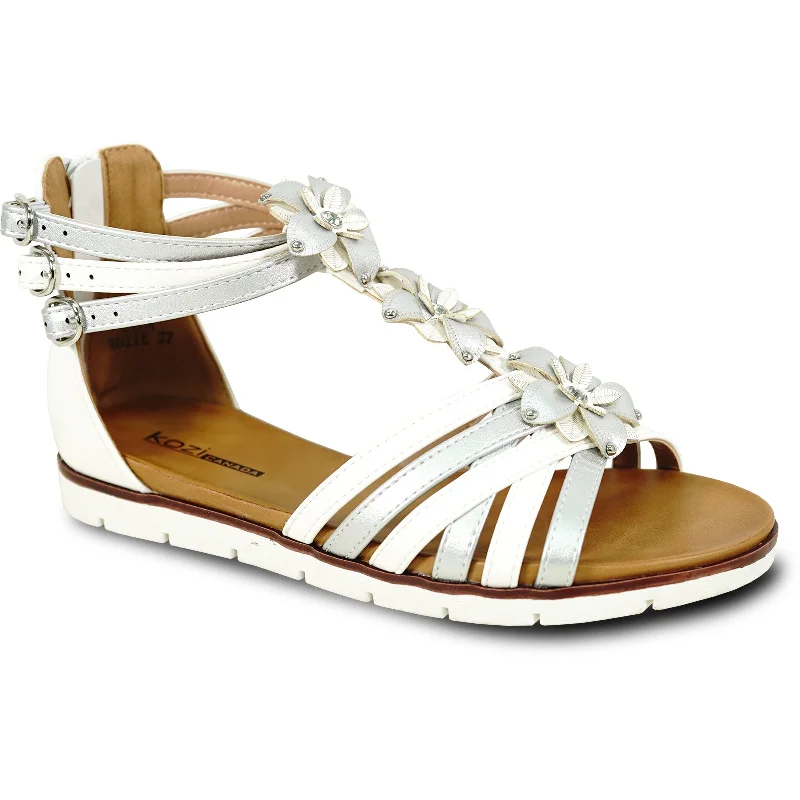 KOZI Women Sandal LILA Comfort Flat Sandal White