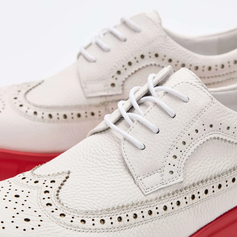 Ms. Alexander White/Red Leather Lug Wingtip Derby