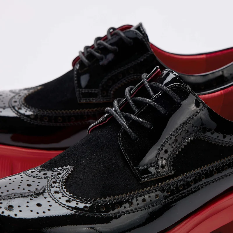 Ms. Alexander Black/Red Leather Lug Wingtip Derby