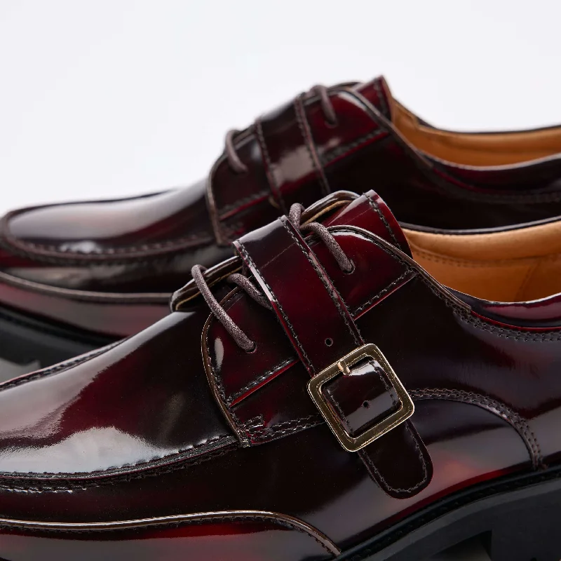 Ms. Atlas Burgundy Patent Leather Lug Derby