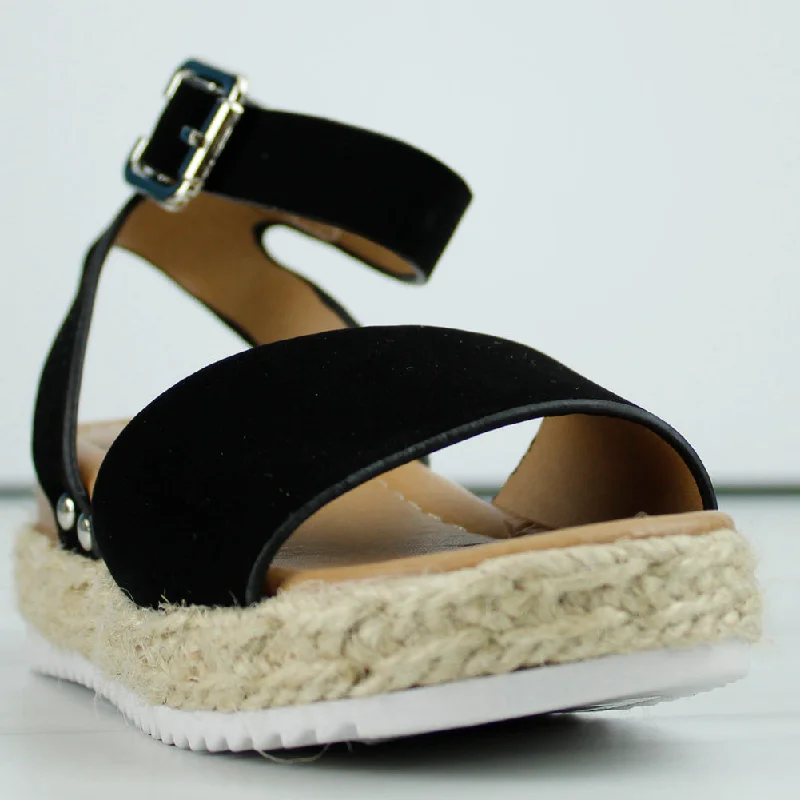 Sensational-1KA Baby Girl's Strappy  Platform Espadrille Sandals