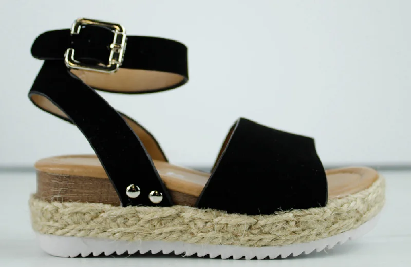 Sensational-1KA Baby Girl's Strappy  Platform Espadrille Sandals