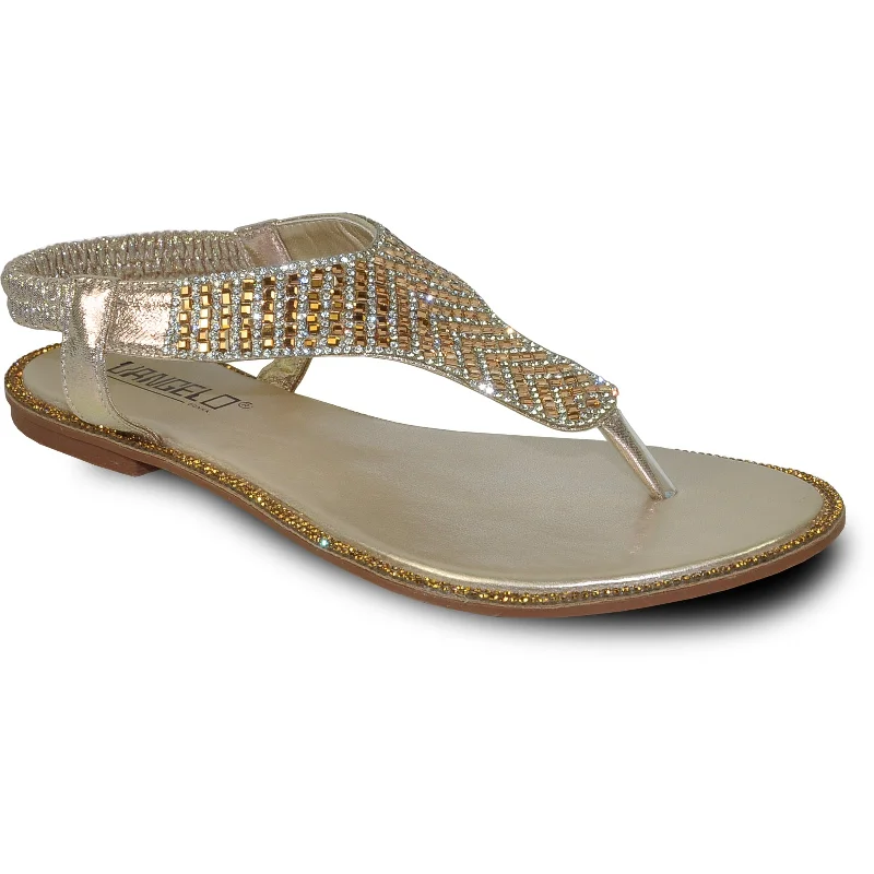 VANGELO Women Sandal ROBERTA-1 Flat Sandal Champagne Gold