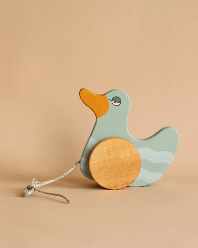 Duck Pull Toy - Mint Green