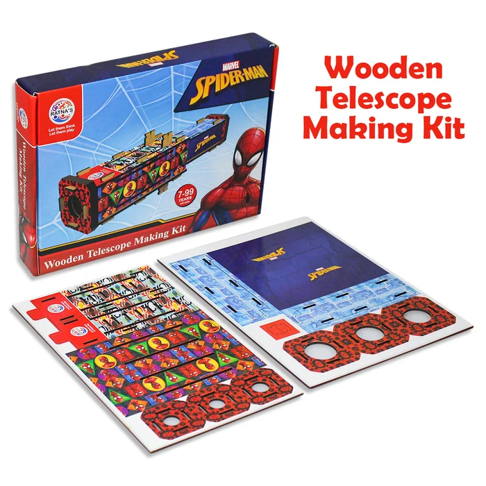 Marvel Spiderman Wooden Telescope making kit Diy Kit