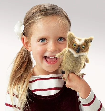 Mini Great Horned Owl Finger Puppet