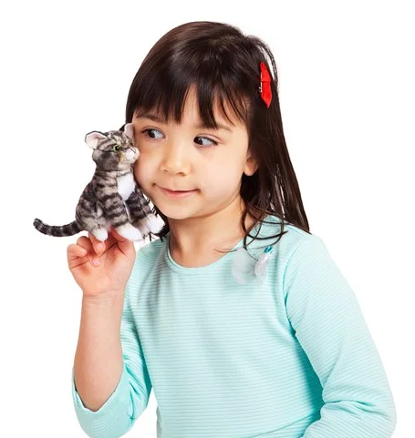 Mini Tabby Cat Finger Puppet