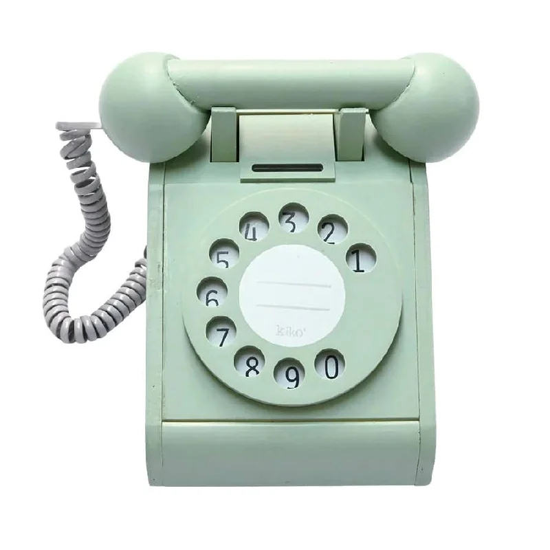 NEW Wooden Retro Telephone- Mint