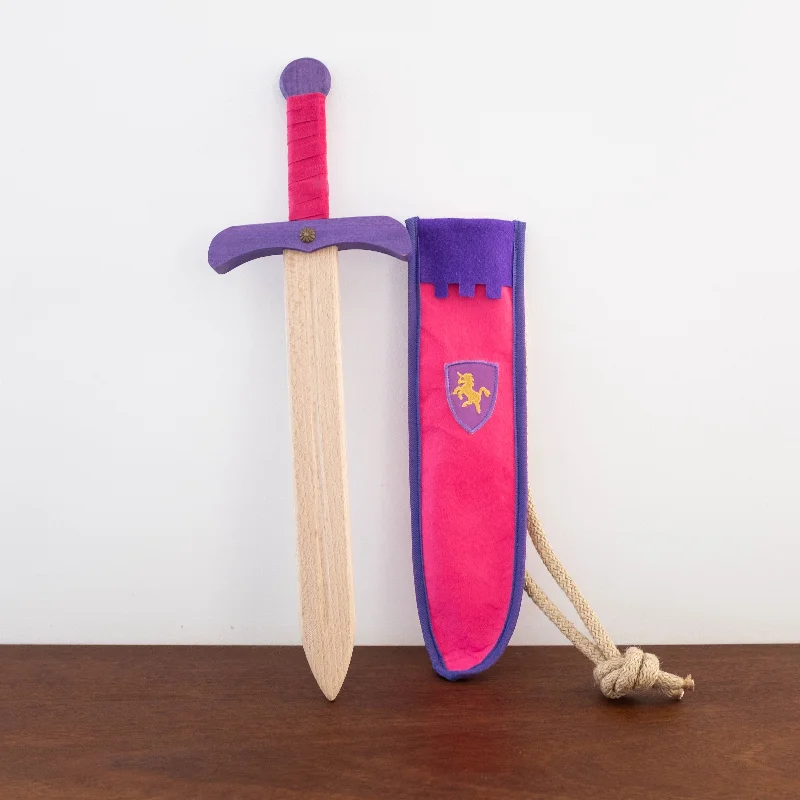 NEW Wooden Sword with Bag- Pink