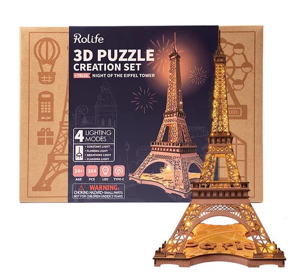 Night of the Eiffel Tower 3D Wooden Puzzle