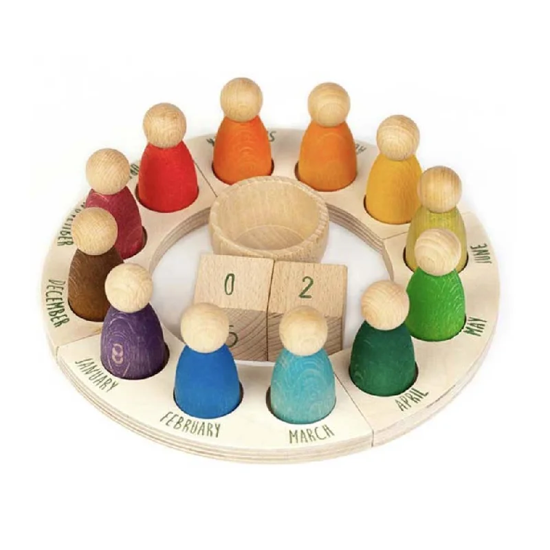 Perpetual Calendar with Peg Figures Set