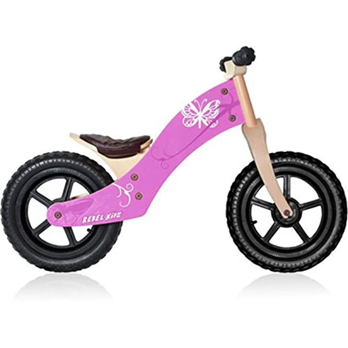 Wooden Balance Bike - Pink Butterfly