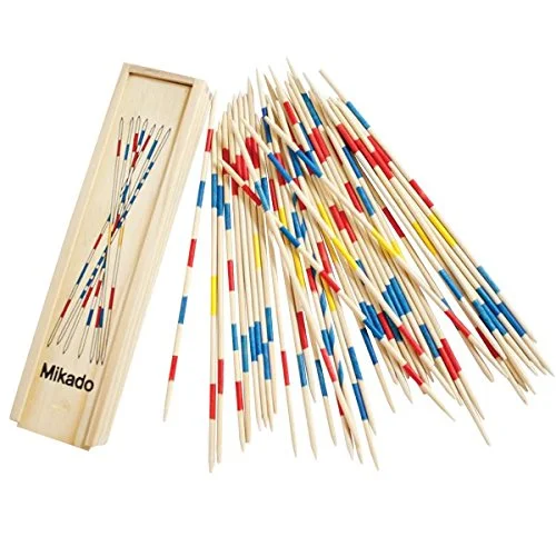 Mikado Wooden 31 Pick-Up Sticks Game for Adults and Kids (Pack of 8)