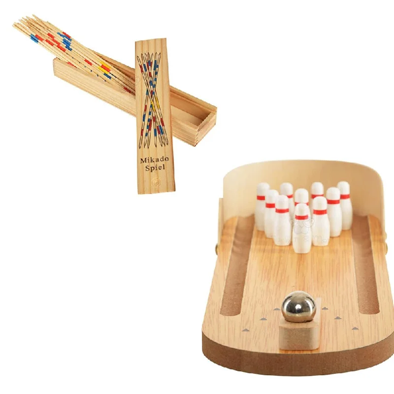 Miniature Bowling Game and Mikado Sticks Game (Combo)